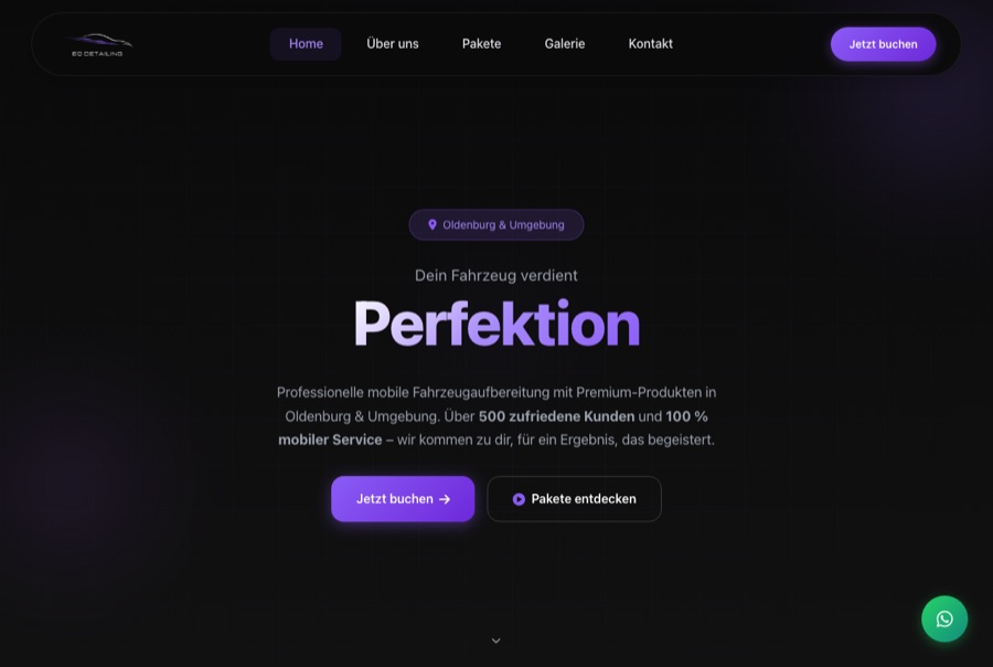 Webdesign-Referenz von NEST Integral: EQ Detailing, Oldenburg
