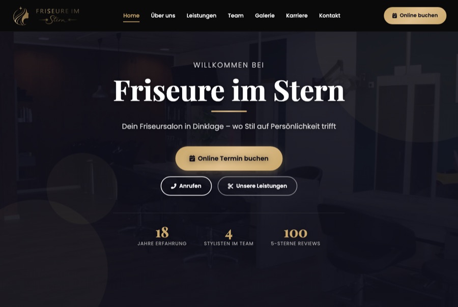 Webdesign-Referenz von NEST Integral: Friseure im Stern, Dinklage