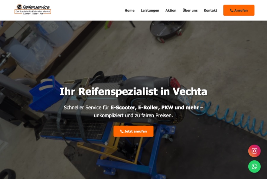 Von NEST Integral gebaute Website f&uuml;r Reifenservice Winterholler in Vechta &ndash; Referenz Webdesign Landkreis Vechta