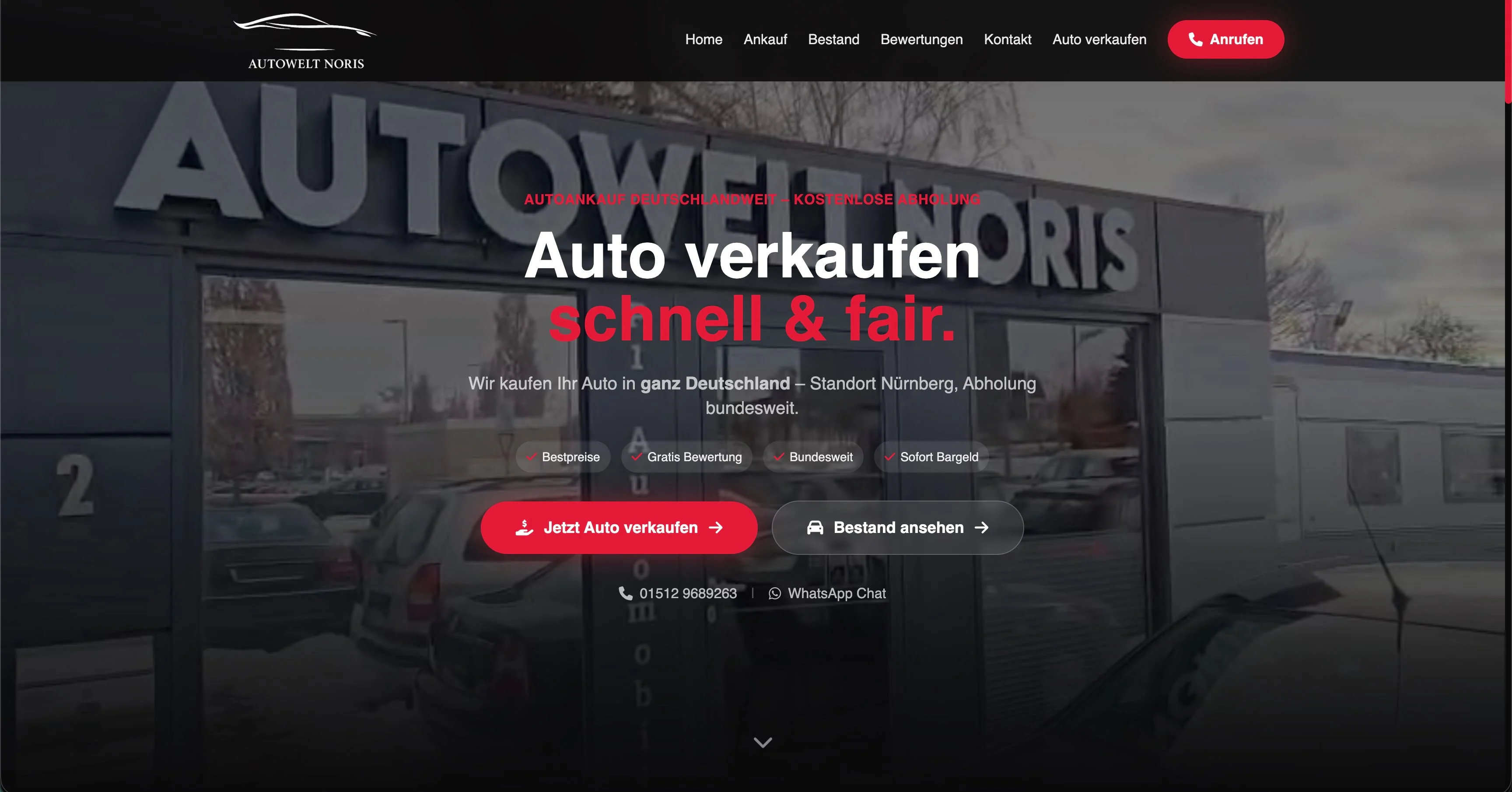 Webdesign-Referenz von NEST Integral: Autowelt Noris